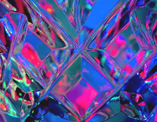 Purple Diamond Shaped Glass Decor